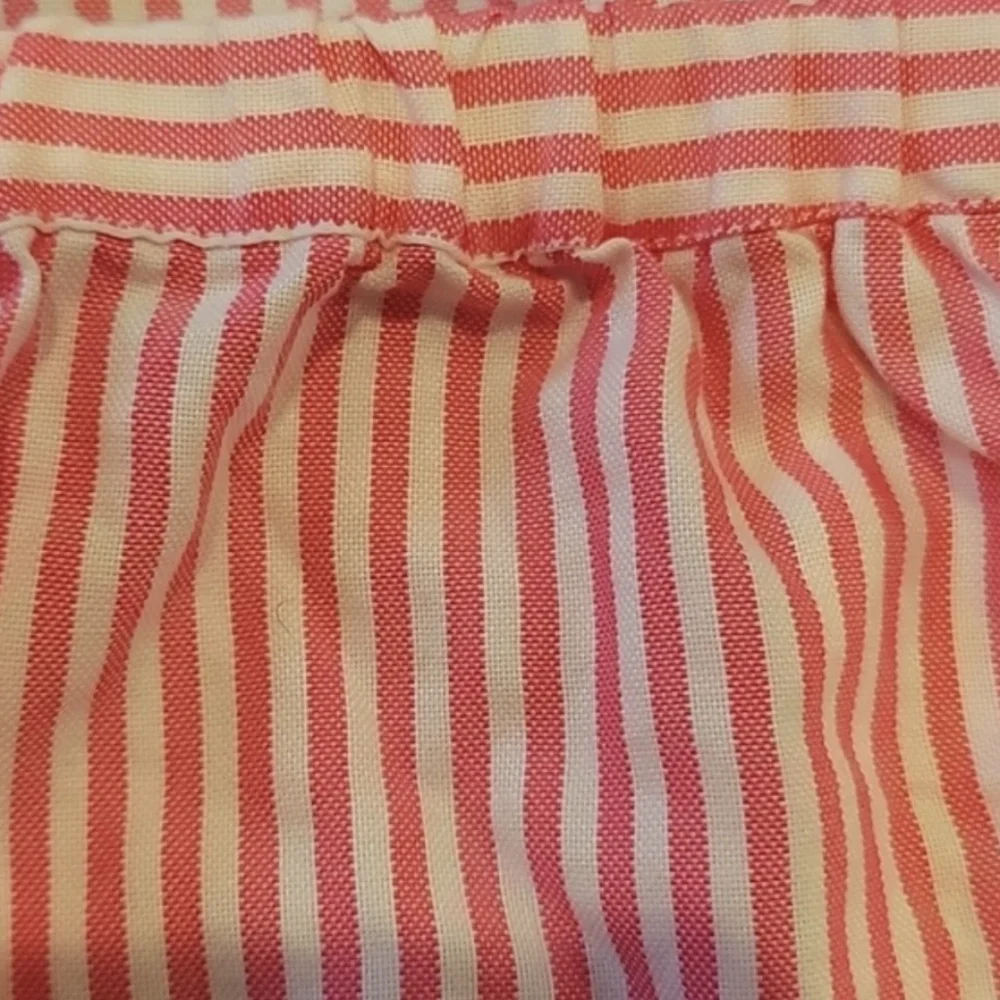 Vineyard Vines Pink White Stripe Off Shoulder Barbie Top XS - Picture 7 of 7